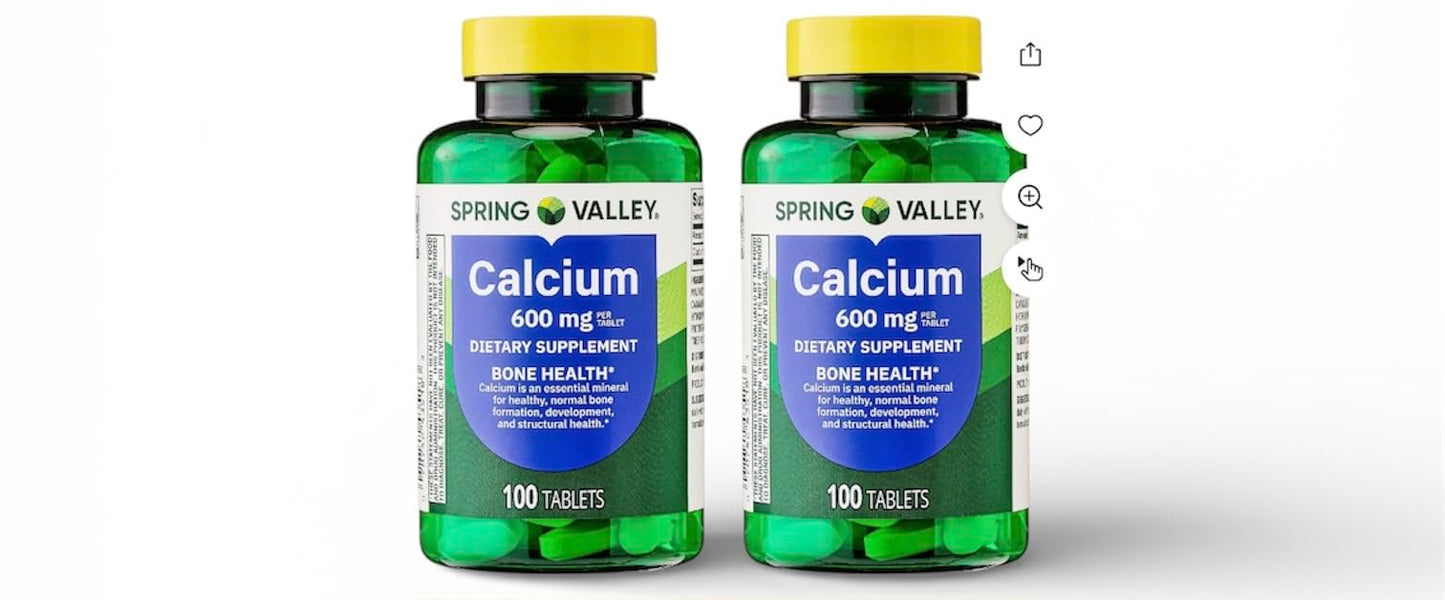 Generic Calcium Bone Health Dietary Supplement Capsule, 100 Capsules