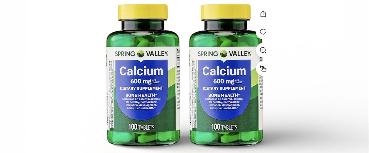 Generic Calcium Bone Health Dietary Supplement Capsule, 100 Capsules