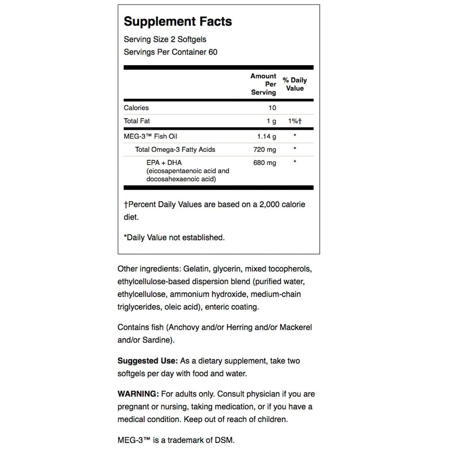 Swanson High Concentrate Omega-3 Fish Oil Softgels, 360 Softgels
