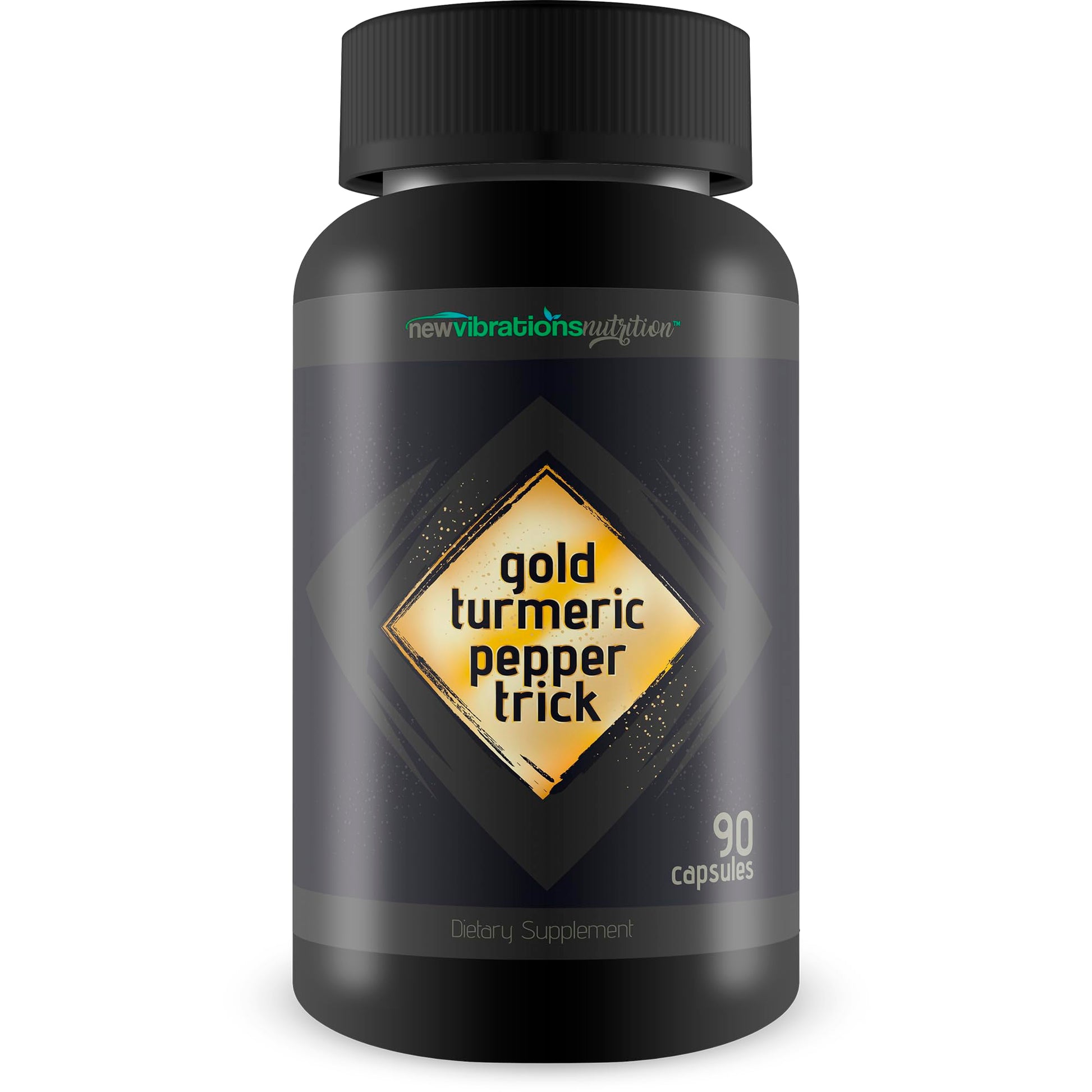 New Vibrations Nutrition Gold Turmeric Pepper Trick Capsules 90 Count