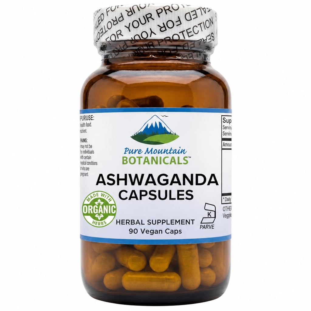 Pure Mountain Botanicals Ashwagandha Capsules 90 Count