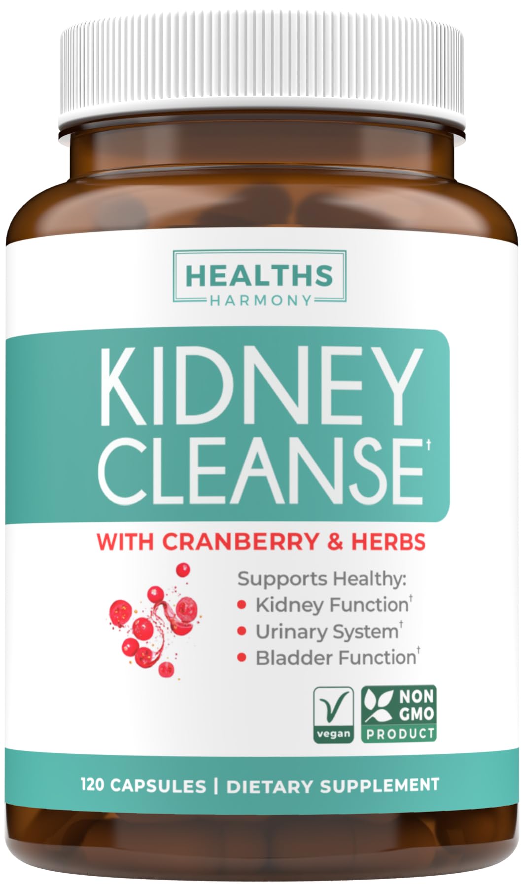 Healths Harmony Chanca Piedra Kidney Cleanse Detox & Repair - Herbal Liver & Kidney Support Capsule 120 Count