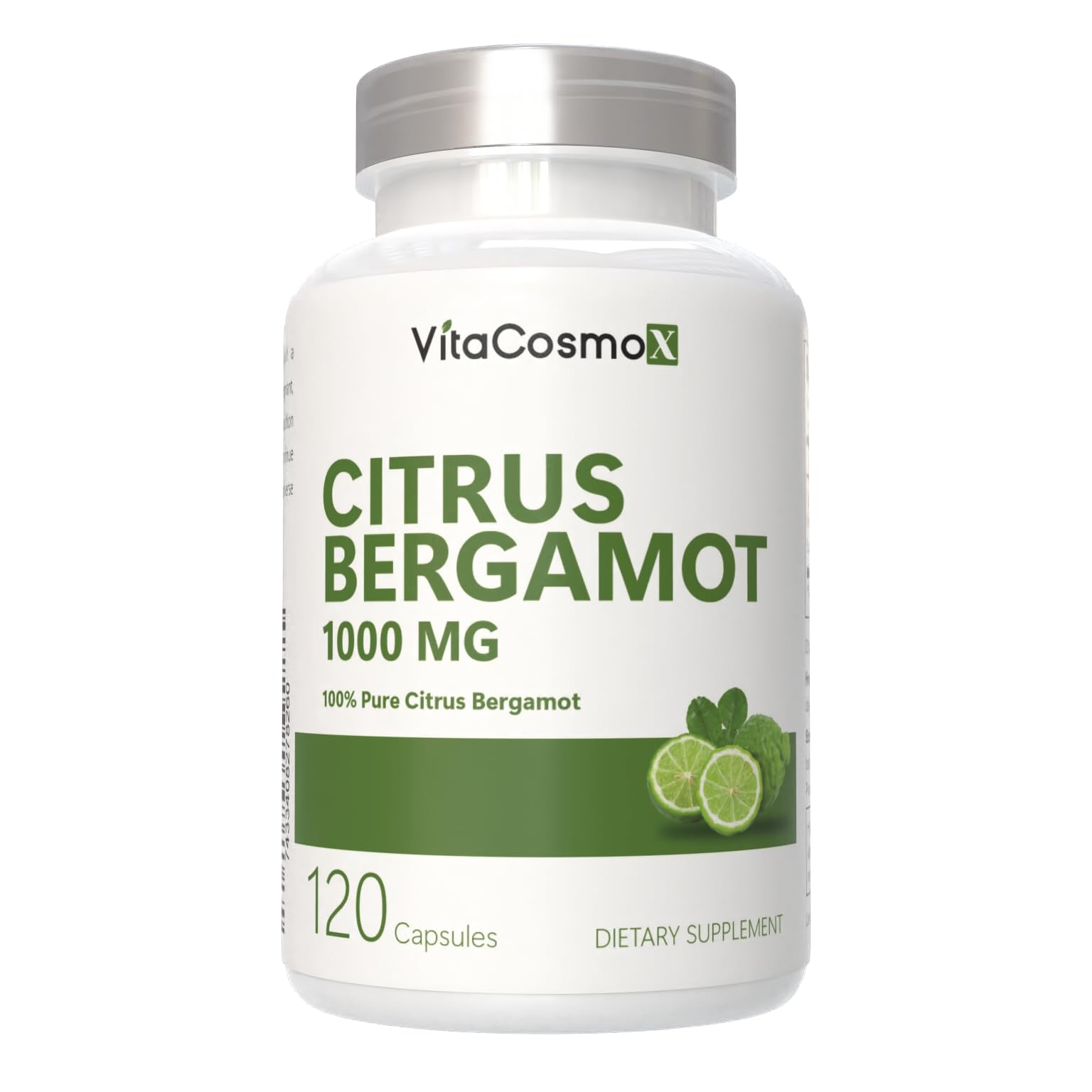 VitaCosmoX Citrus Bergamot Extract 1000mg Capsules, 120 Count