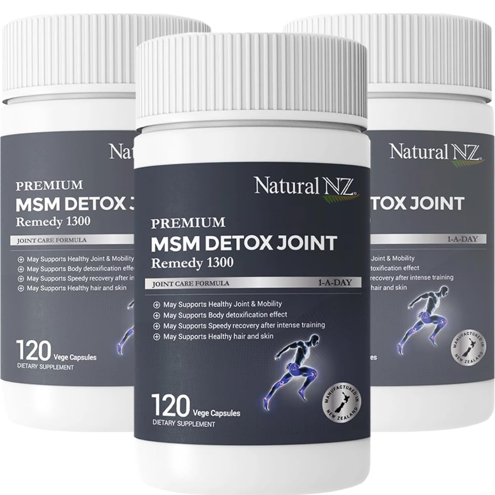Natural NZ Premium MSM Detox Joint Remedy 1300 120 Capsules