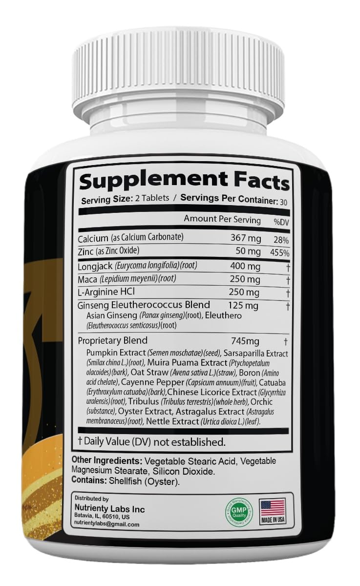 Zonata Men's Dietary Supplements Tablets, 120 Tablets