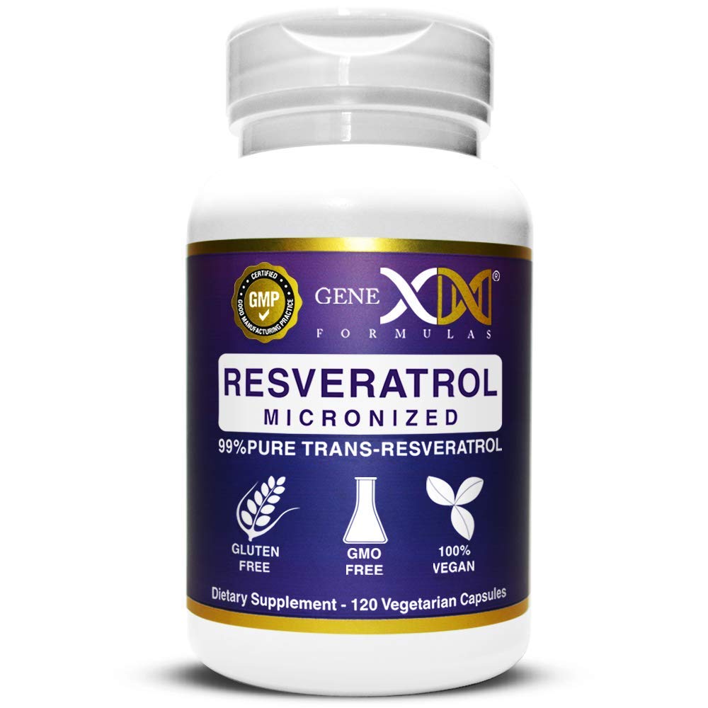 Genex Formulas 99% Pure Trans-Resveratrol 1000mg Capsules, 120 Count