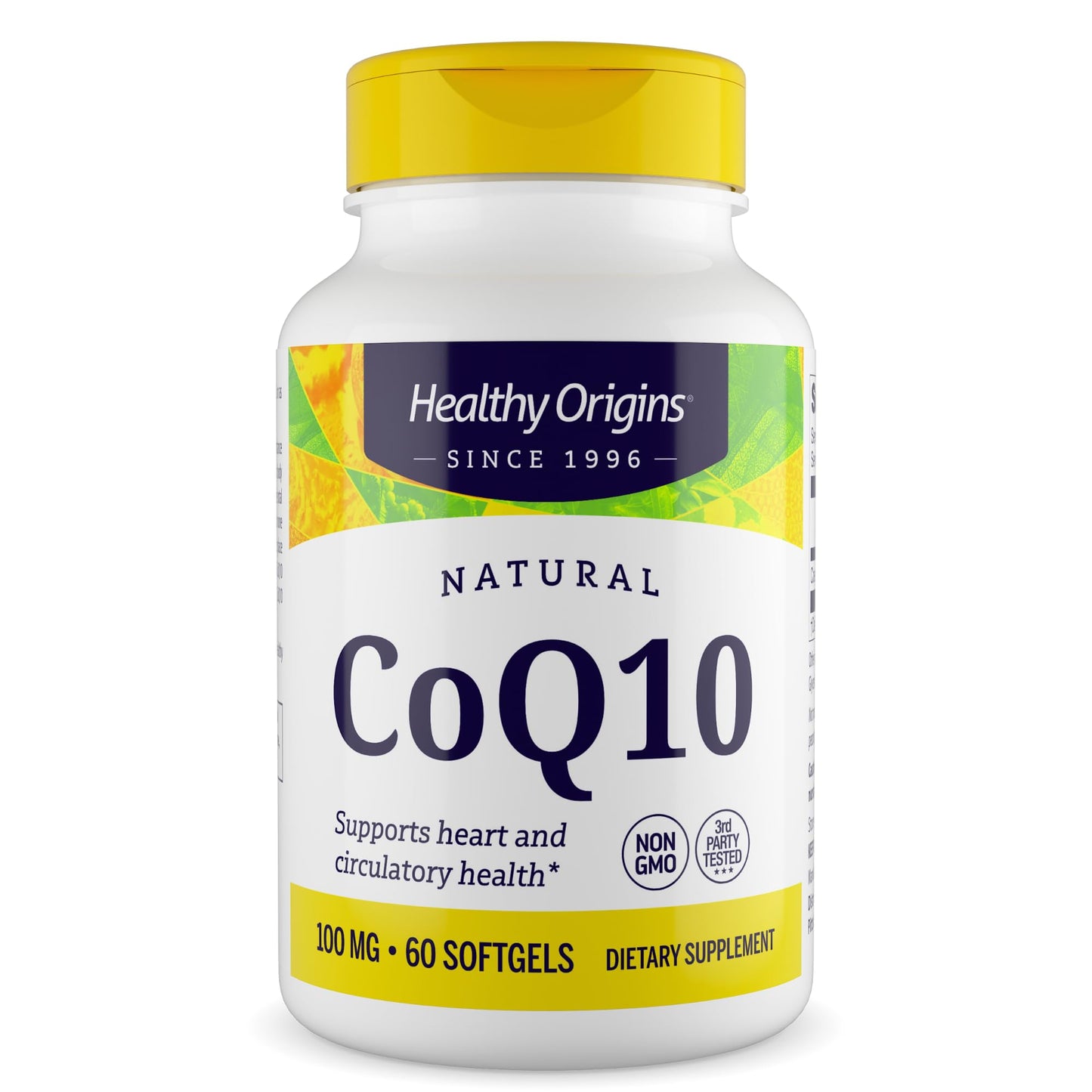 Healthy Origins CoQ10 100 mg, Trans-Isomer Ubiquinone Softgel, 60 Count