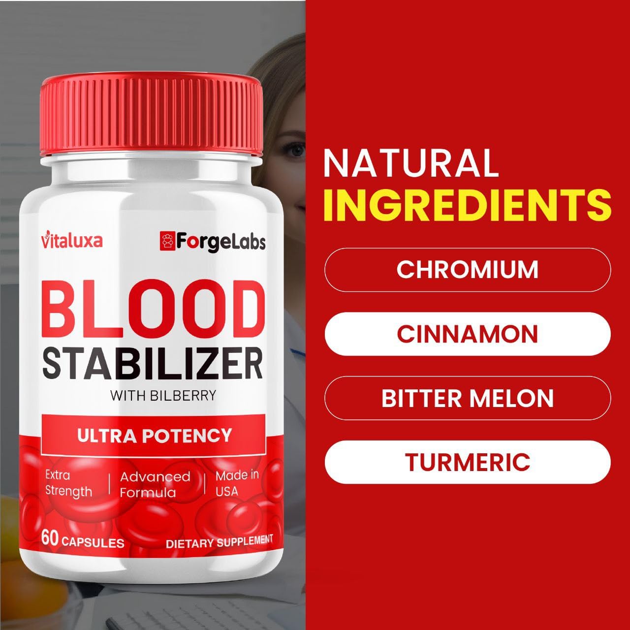 Vitaluxa Blood Stabilizer Capsules, 60 Count