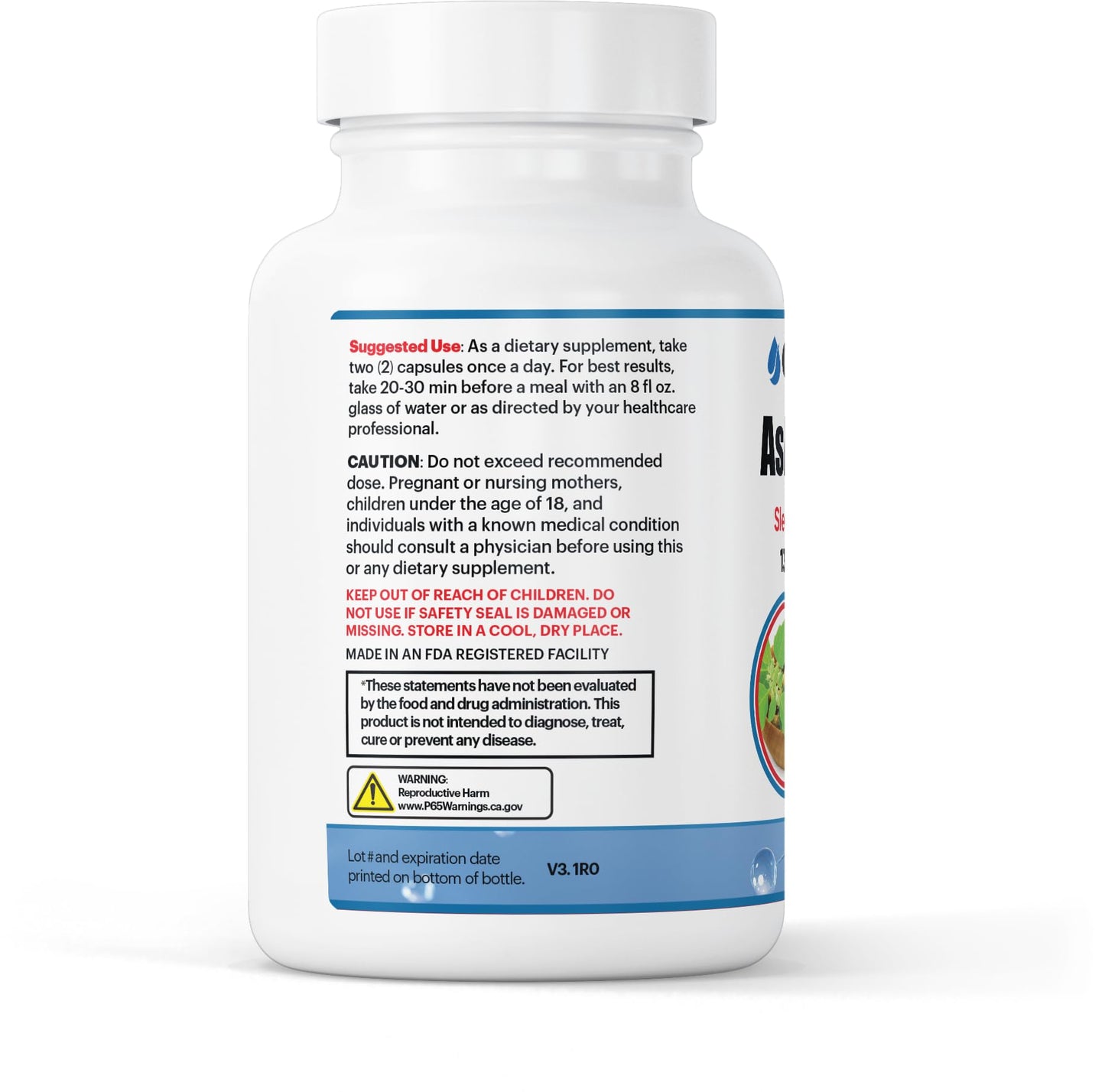 GenuinePurity Organic Ashwagandha Supplement Capsule 60 Count