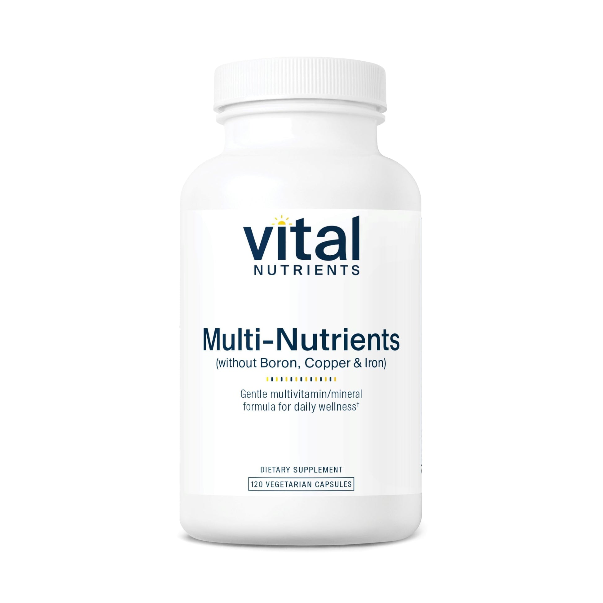 Vital Nutrients Multi-Nutrients 5 Ultra Antioxidant Formula - Boron, Copper, and Iron Free - Vegetarian Daily Multivitamin and Mineral - Gluten, Dairy, Soy Free - Non-GMO, 120 Capsules