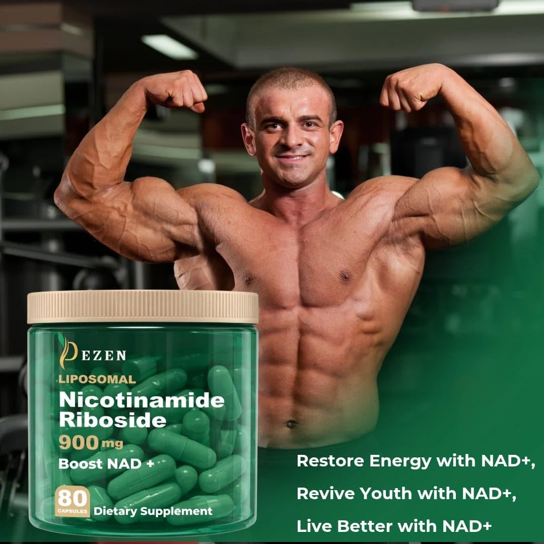 DEZEN NAD+ Supplement Alternative Liposomal Nicotinamide Riboside/Resveratrol & Quercetin 80 Capsules
