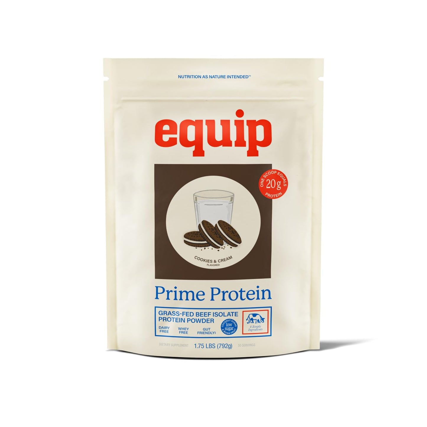 Equip Prime Protein Powder, Beef Protein Isolate, 30 Servings