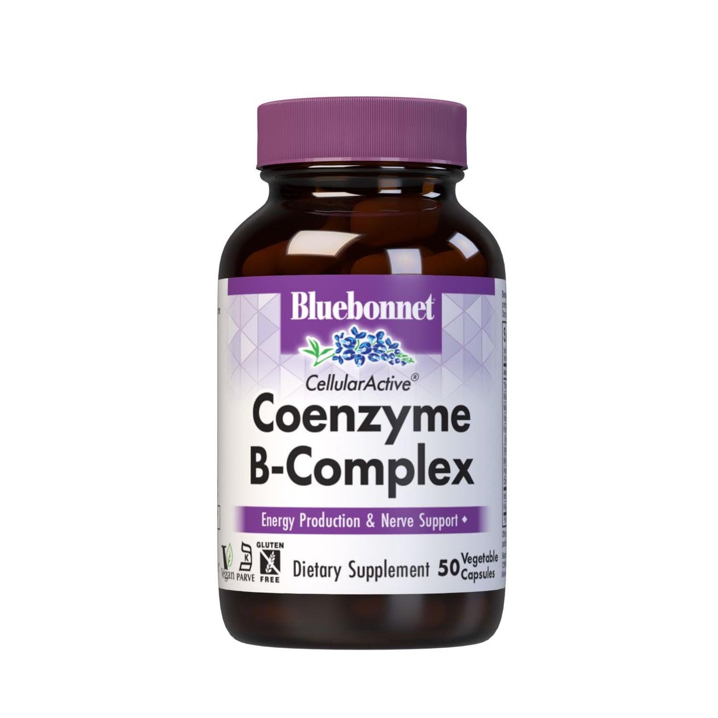 BlueBonnet Cellular Active Coenzyme B-Complex Vegetable Capsules, 50 Count