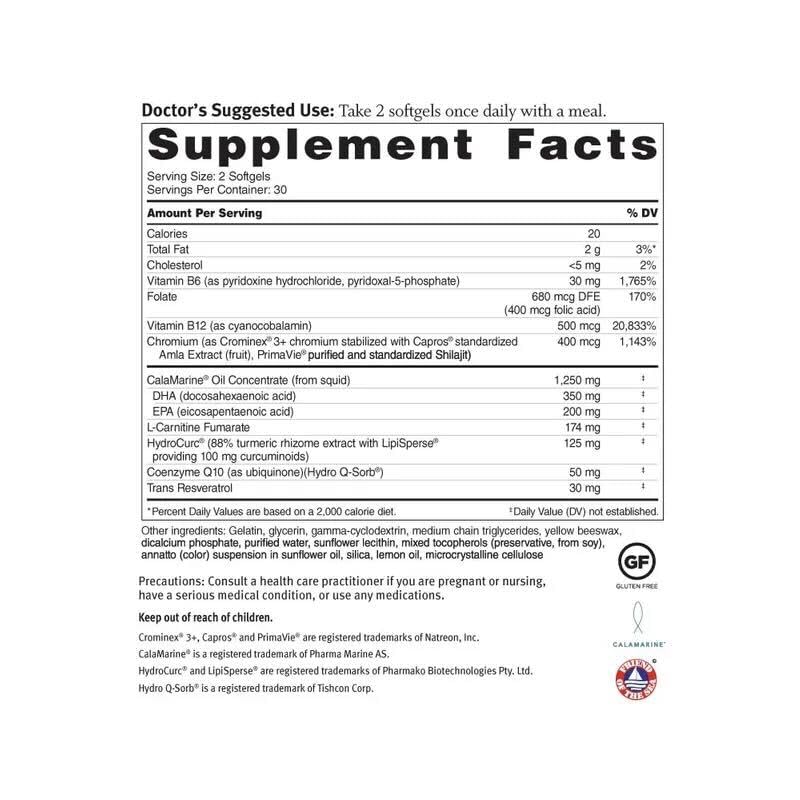 Dr. Sinatra Omega Q Plus Resveratrol and Turmeric Omega-3 Softgel with CoQ10 1 Count