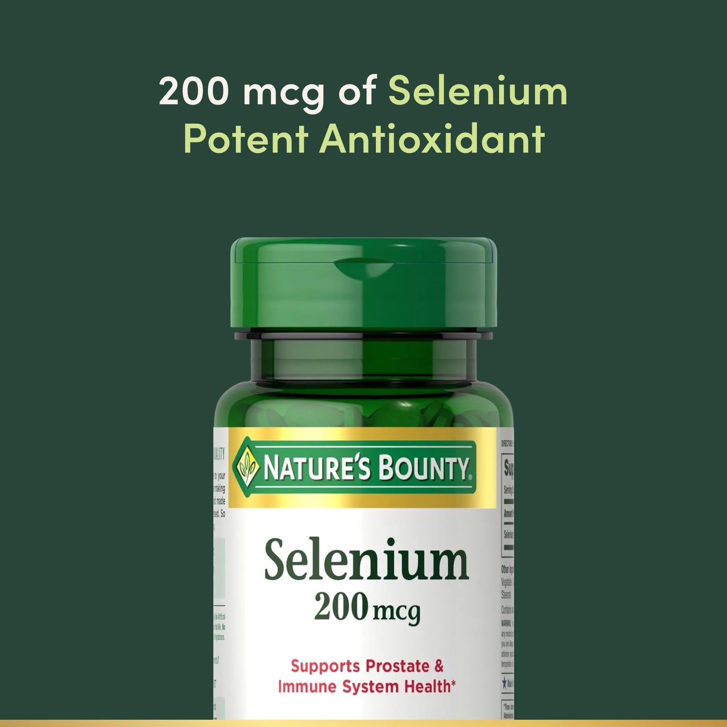 Nature's Bounty Selenium 200 mcg Tablets, 100 Count