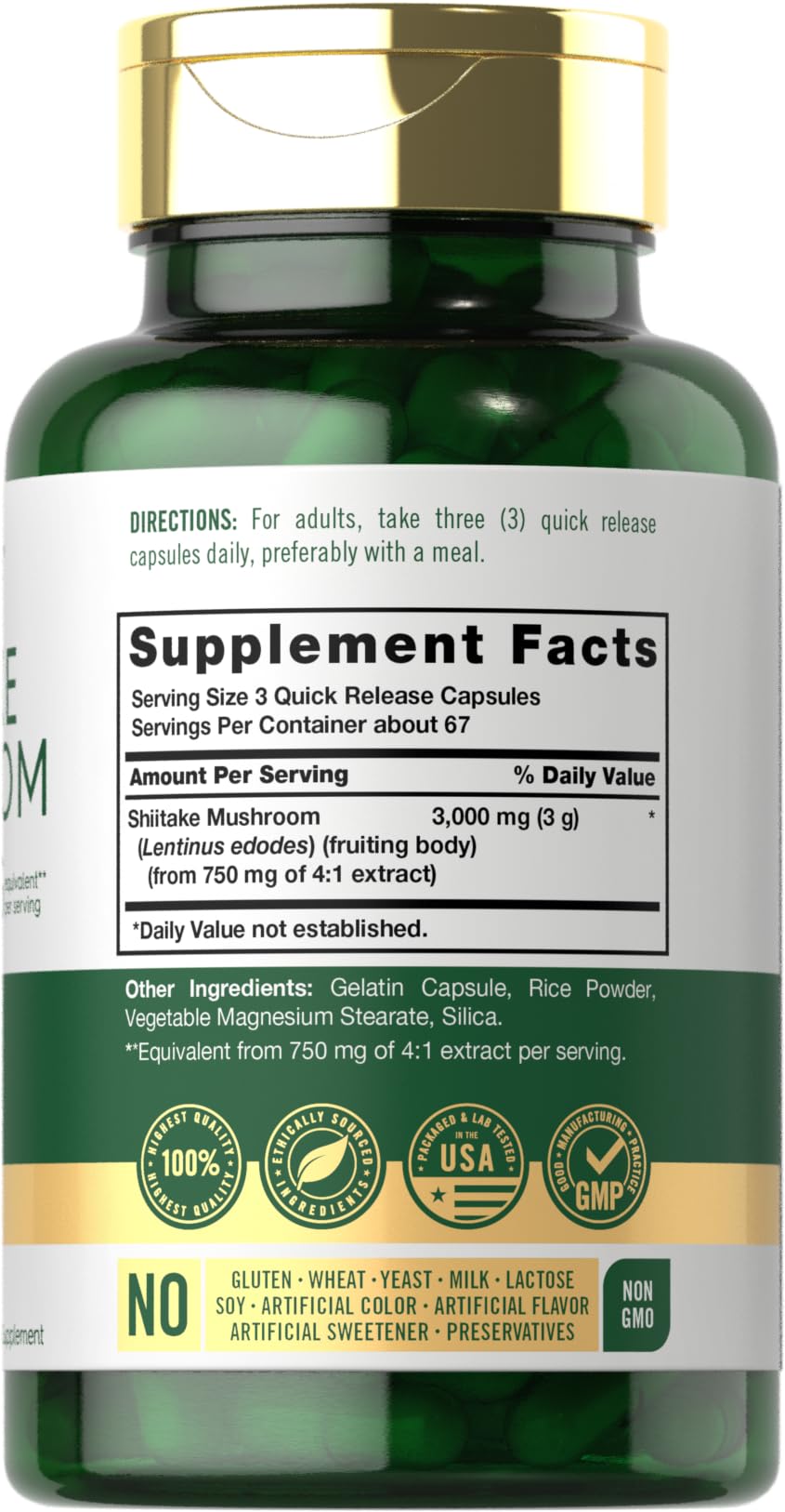 Carlyle Shiitake Mushroom Extract 200 Capsules