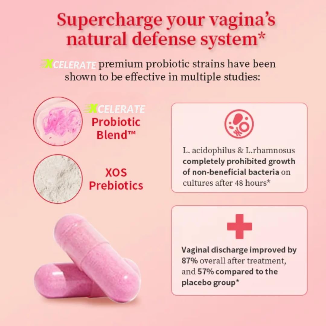 NeuVelleNutrition Women’s Health Feminine Probiotic – Vaginal Health & pH Balance Support – Daily Probiotic for Women with Lactobacillus acidophilus, reuteri, fermentum – Feminine Care, Gut & Odor Support, 60 Capsules