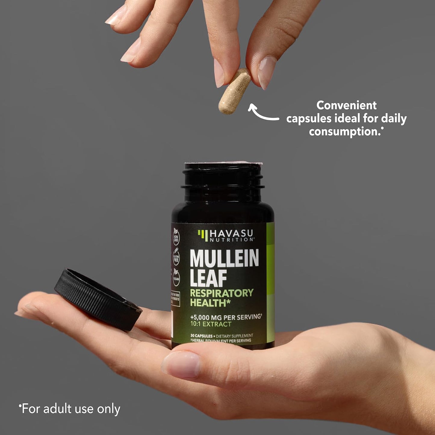 HAVASU NUTRITION Mullein Extract 500mg for Lung Support and Respiratory Health 90 Capsules