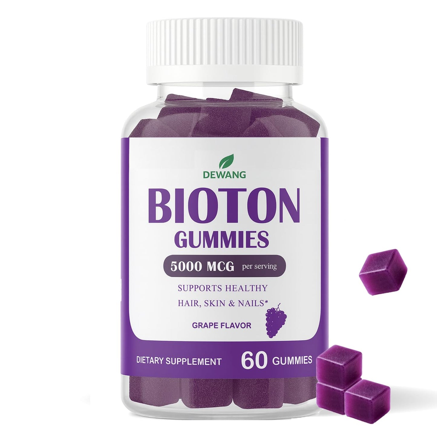 DEWANG Biotin Gummies 5000mcg, 60 Count