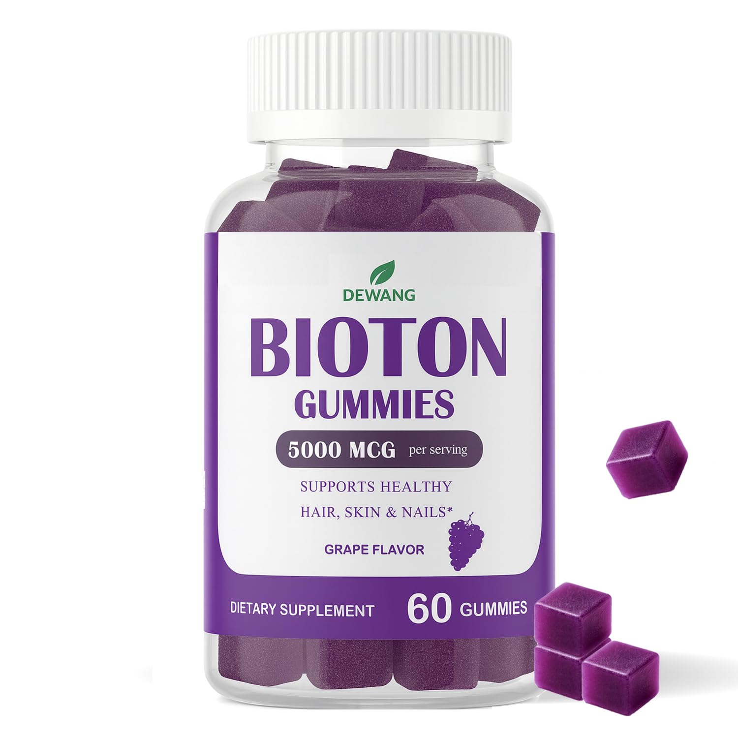 DEWANG Biotin Gummies 5000mcg, 60 Count