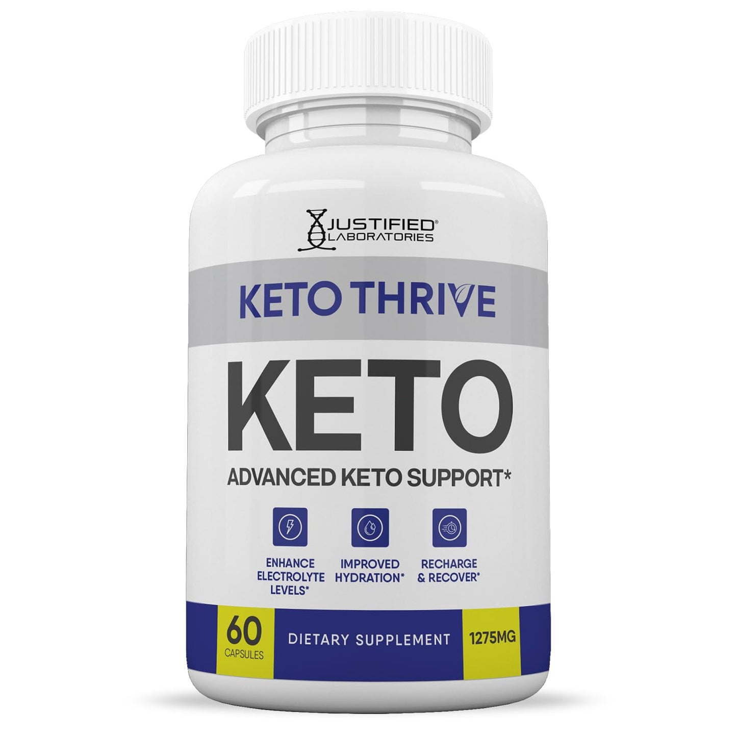 Justified Laboratories Keto Thrive Keto ACV Pills 1275MG Keto Support Blend Capsules 120 Capsules