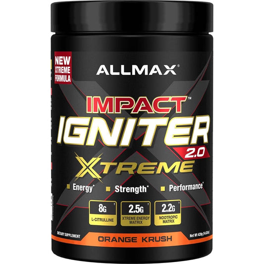 ALLMAX Impact Igniter Extreme V2 High Stim Pre Workout Powder 14.82 Ounces