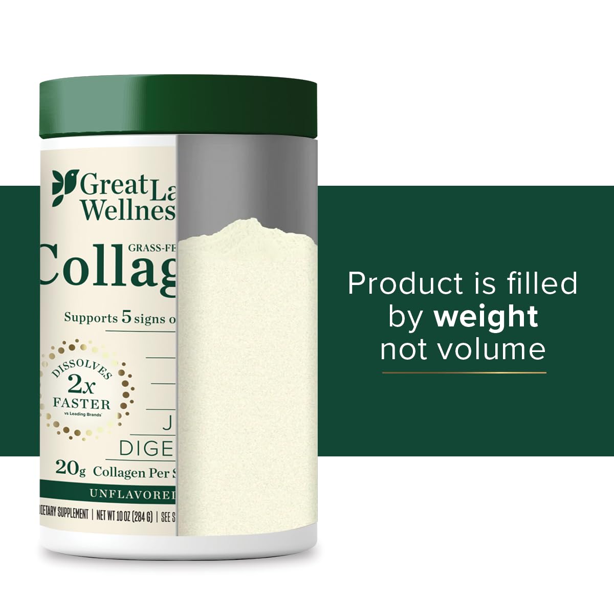 Great Lakes Wellness Collagen Peptides Powder 10 oz, 14 Servings
