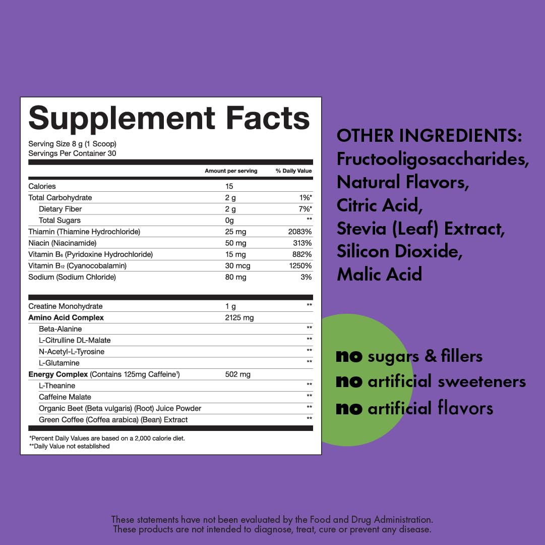 Kick. Sports Nutrition Pre Workout Powder Grapefruit Flavor 30 Servings