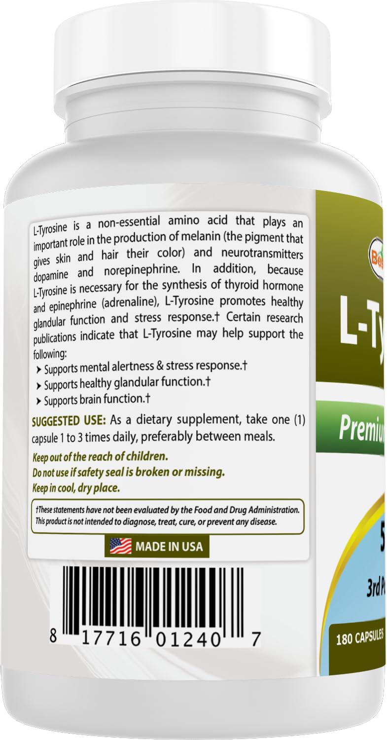 Best Naturals L-Tyrosine 500 mg Capsules, 360 Capsules