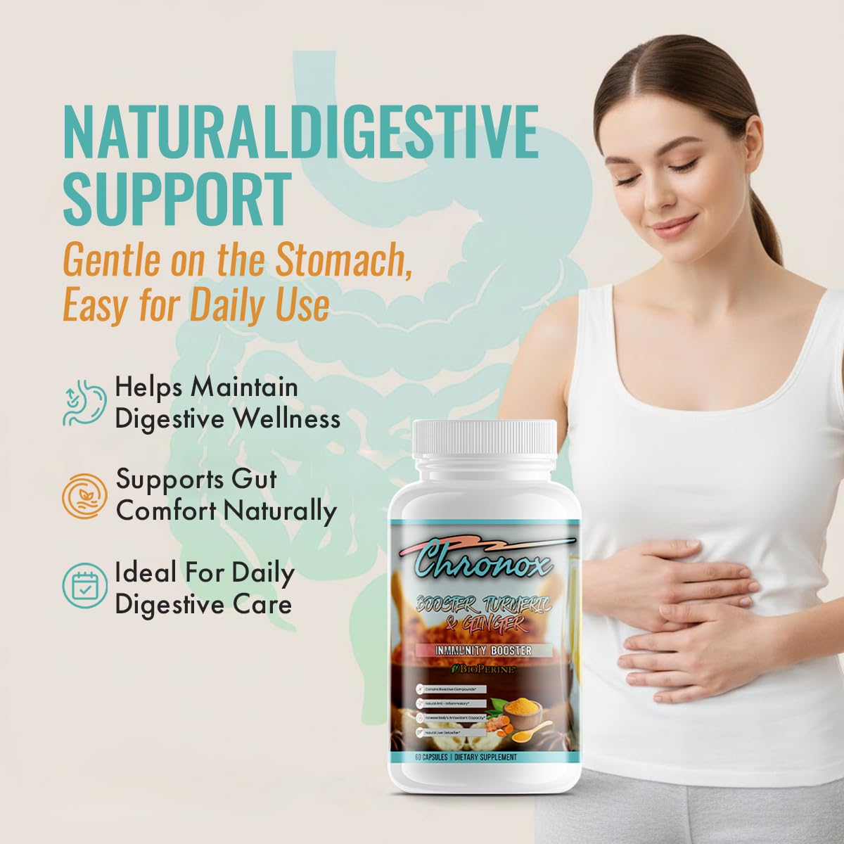 Chronox Turmeric & Ginger Supplement Capsules, 60 Count