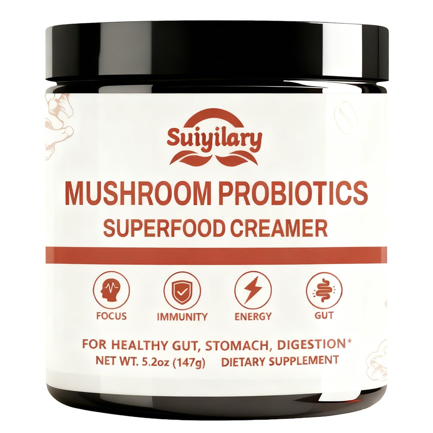 Suiyilary Mushroom Probiotic Coffee Creamer Powder 5.2 oz