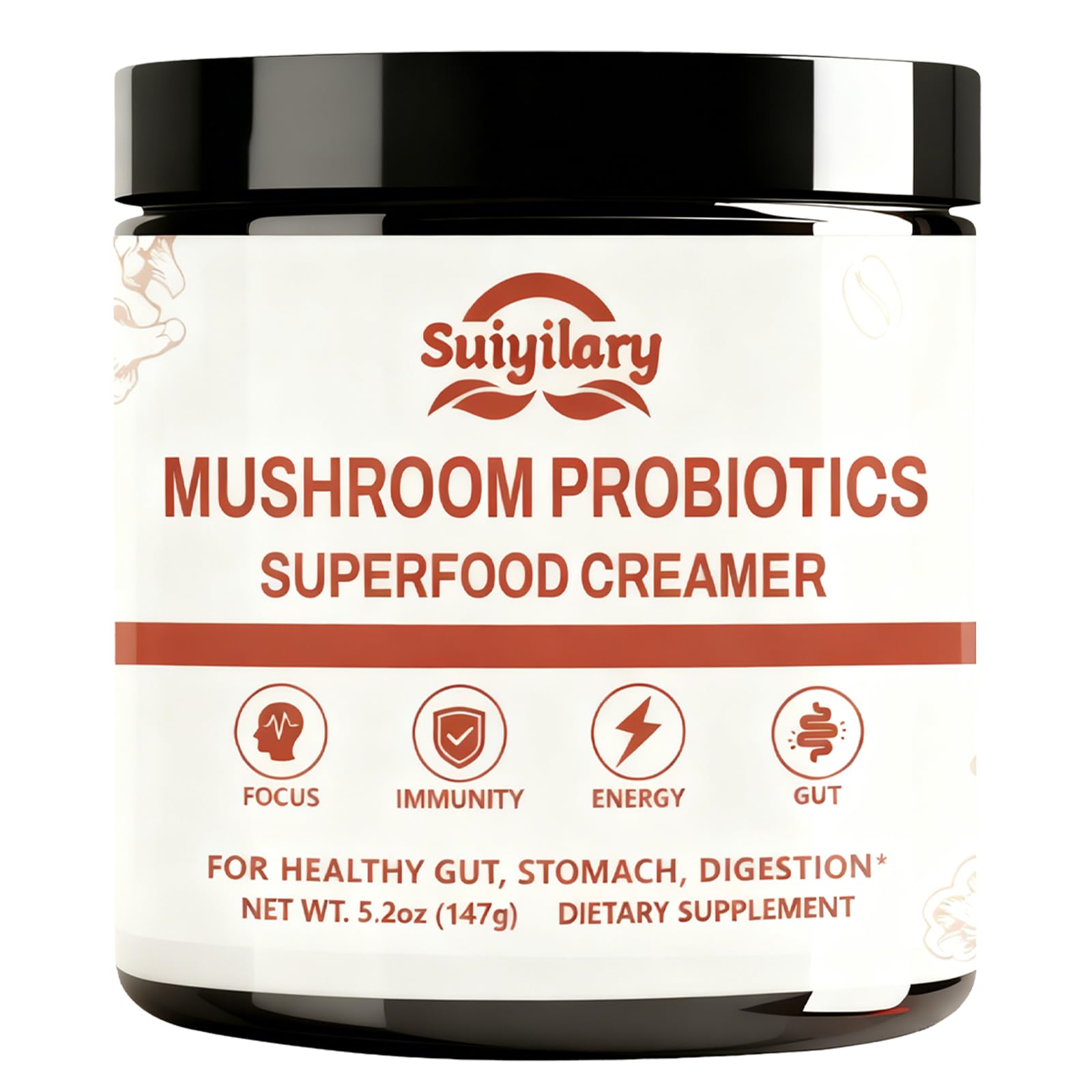 Suiyilary Mushroom Probiotic Coffee Creamer Powder 5.2 oz