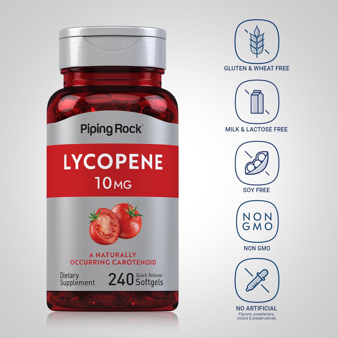 Piping Rock Lycopene 10mg Softgel Capsules 240