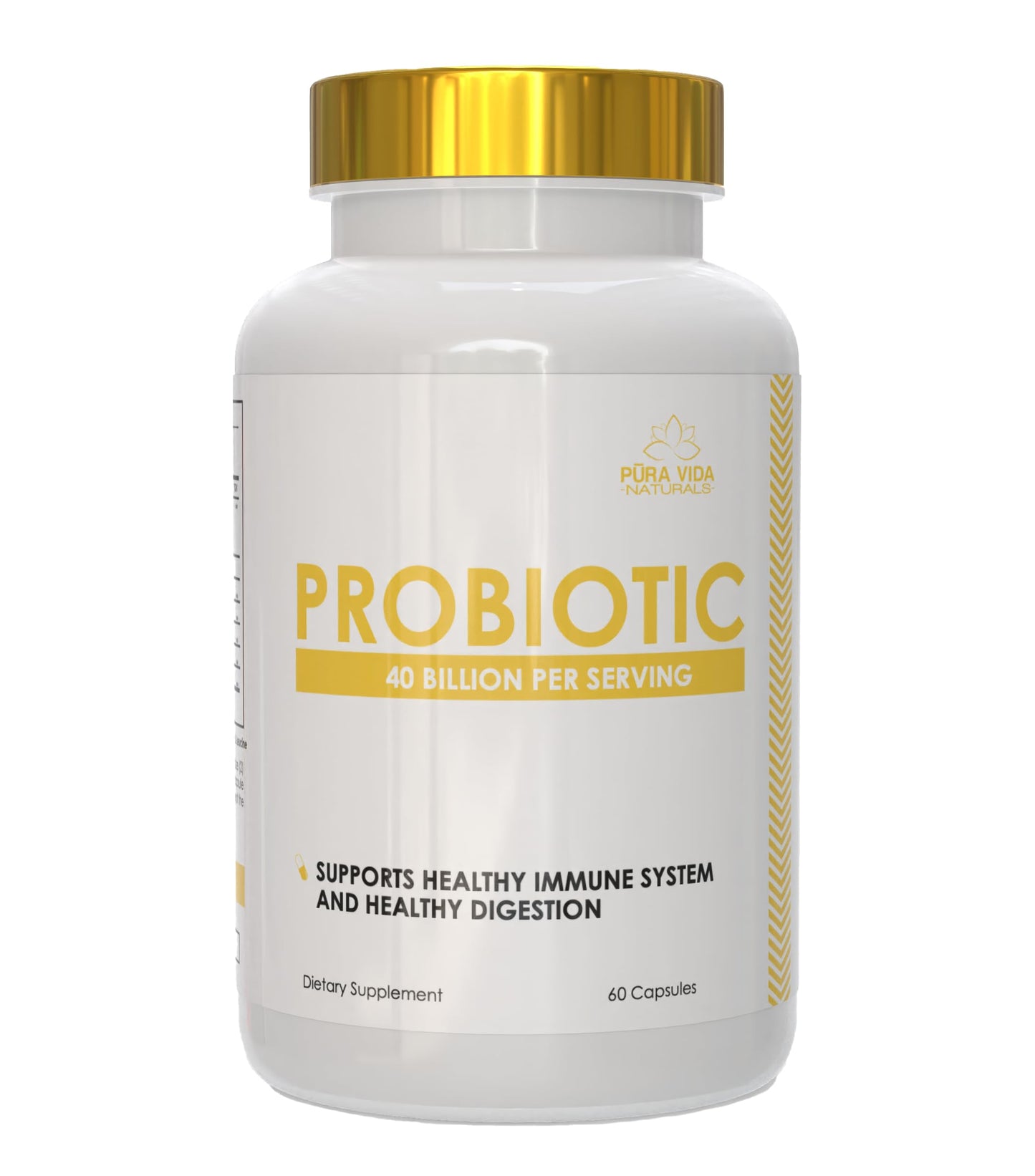 NutraForce Pura Vida Naturals Probiotics 40 Billion CFU Per Serving, Supports Healthy Immune System & Digestion, 60 Capsules