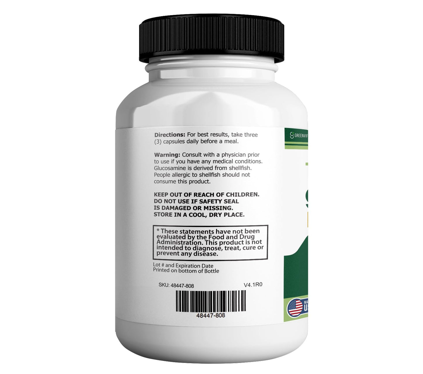 GREENVIFY Flexigenics Max Extra Strength Joint Support Supplement 1500mg Glucosamine Capsules 120