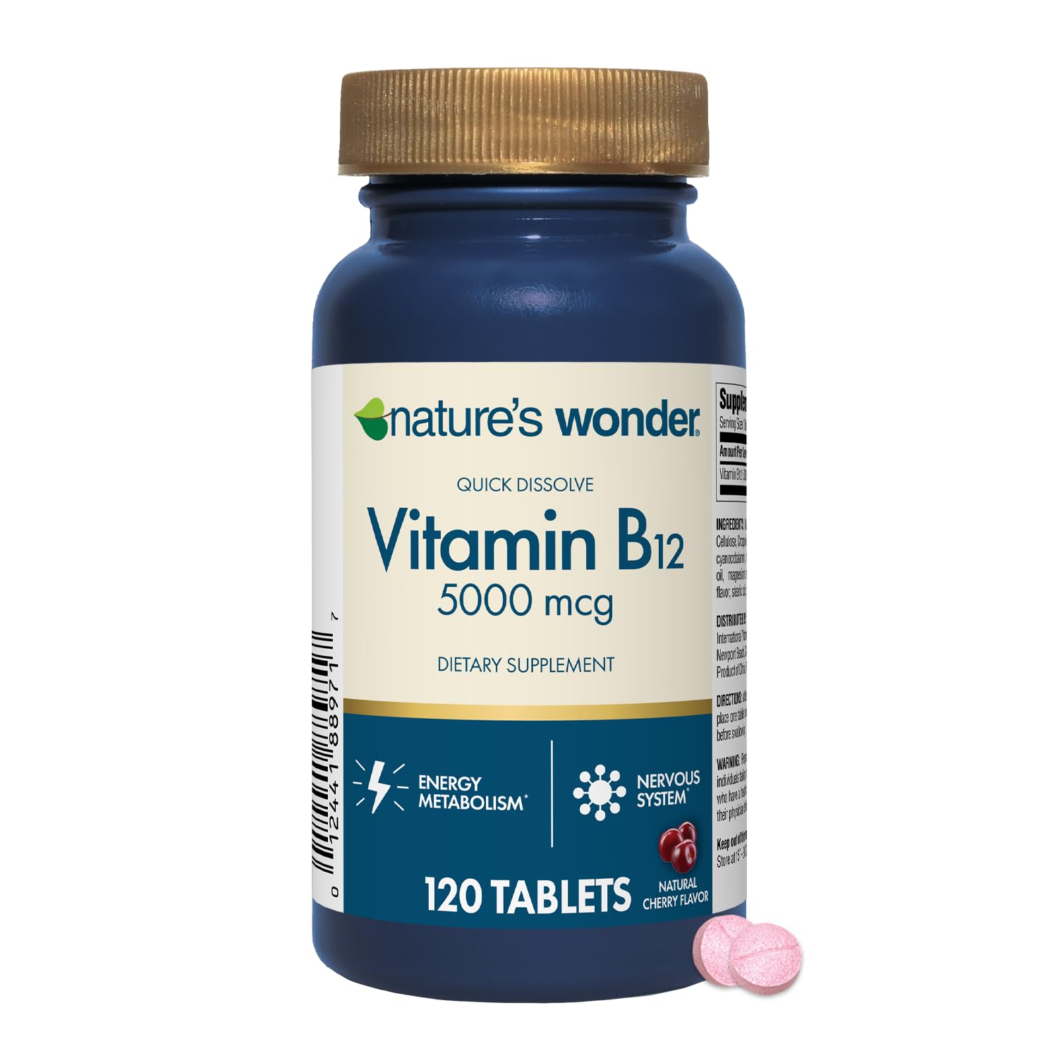 Nature's Wonder Vitamin B12 5000 mcg Quick Dissolve Softgels, 120 Count