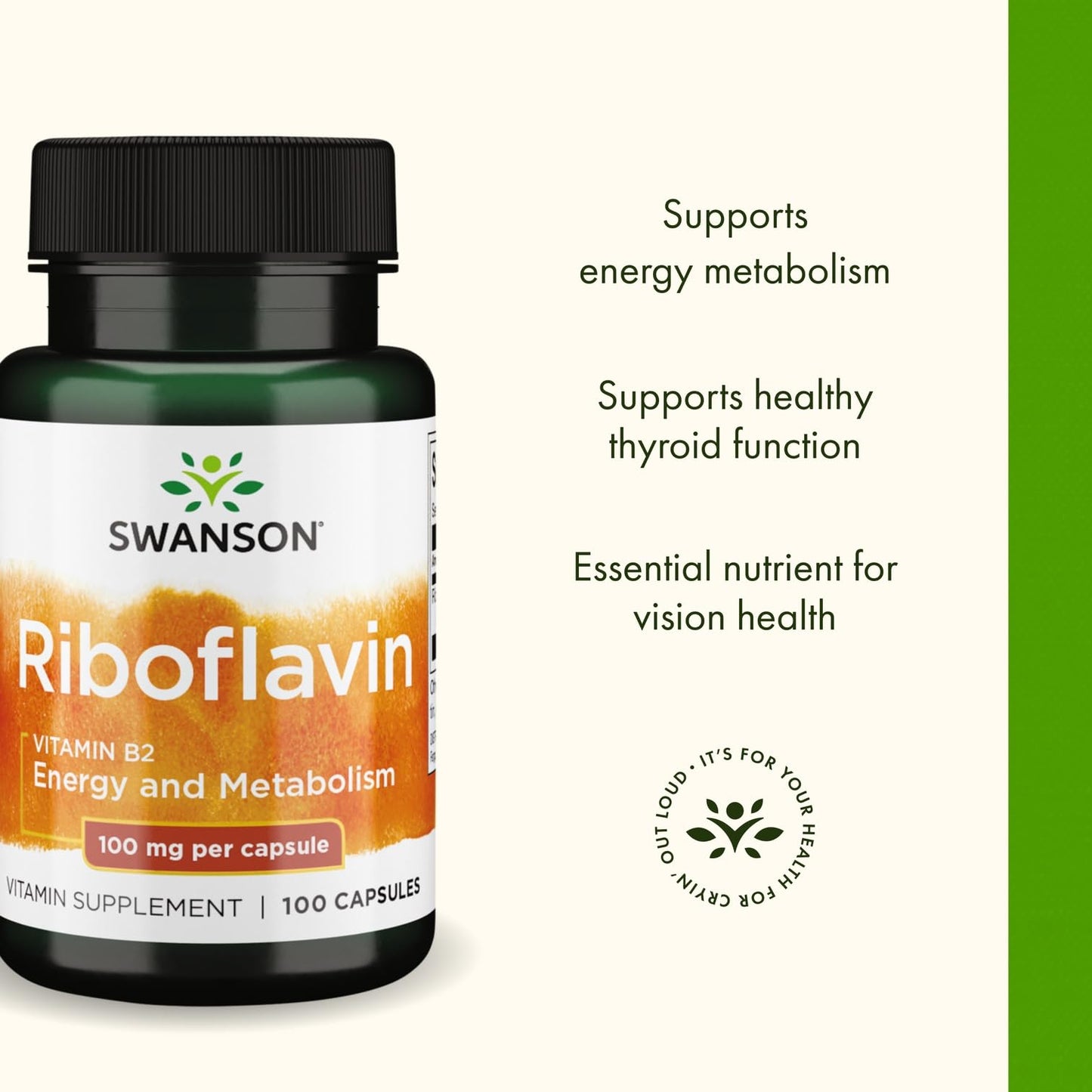 Swanson Vitamin B2 Supplement (Riboflavin) 100 Capsules