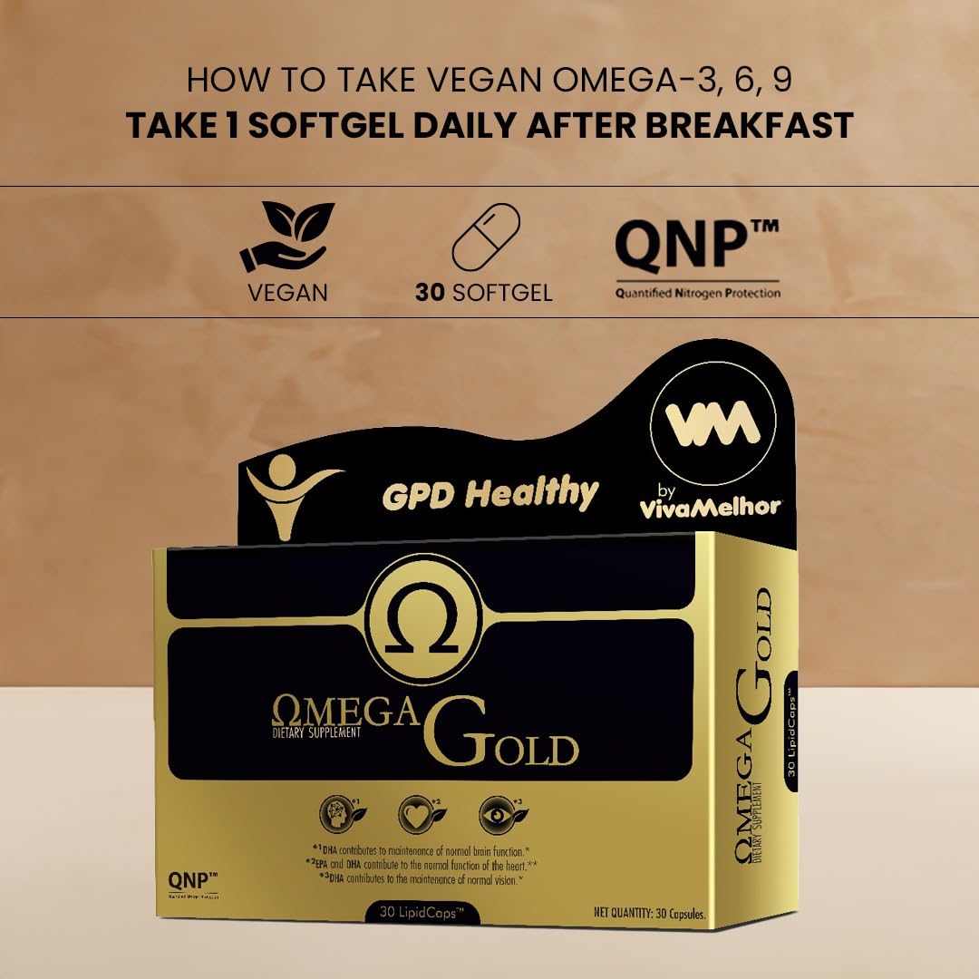 Soy Sano Vegan Omega Gold - Omega 3, 6 and 9 Supplement Capsule, 30 Capsules