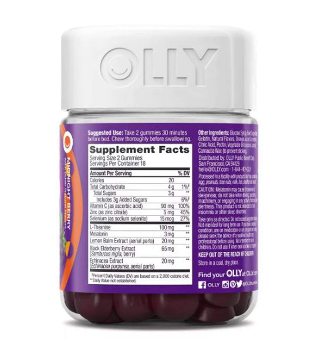 OLLY Immunity Sleep + Elderberry Gummy 108 Gummies
