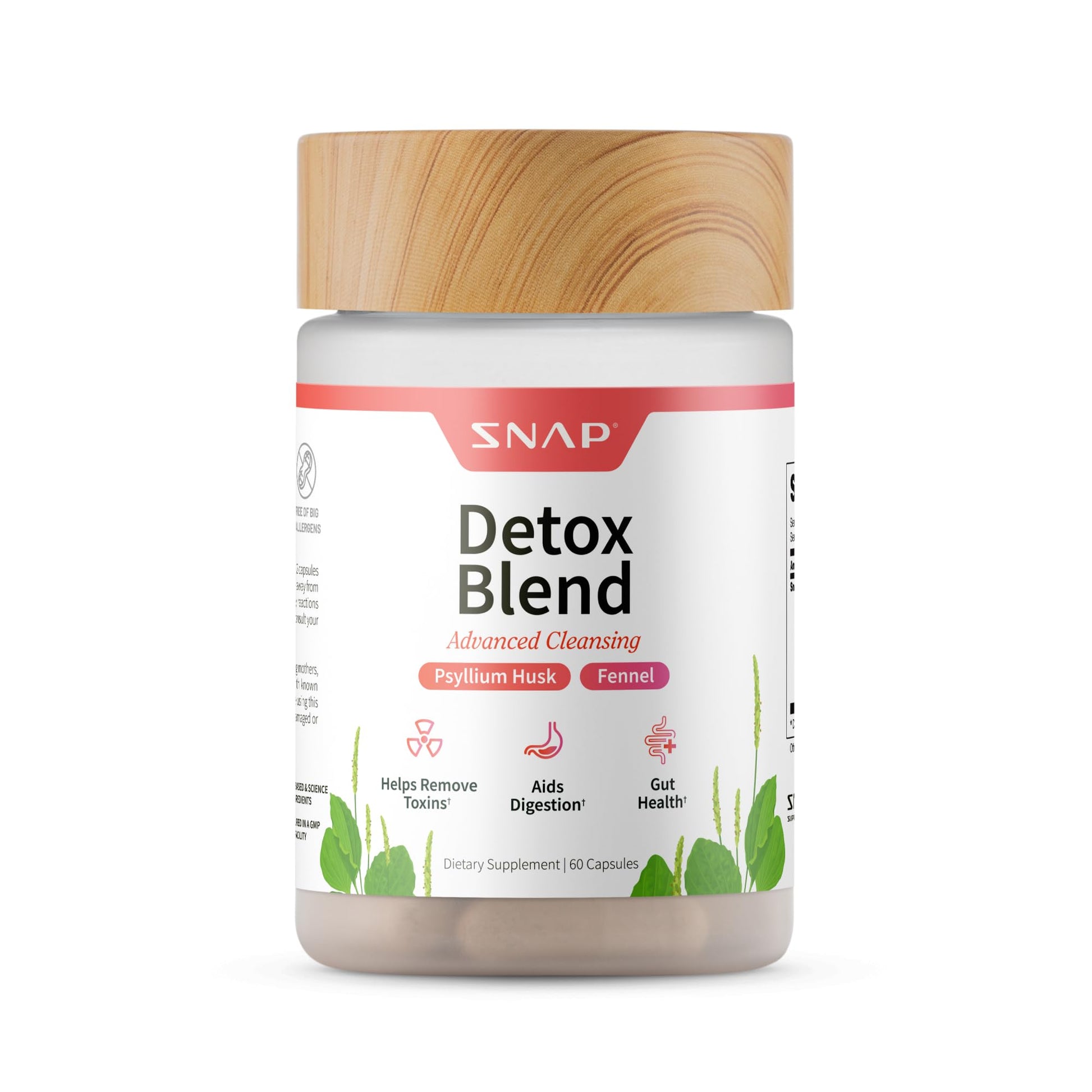 Snap Supplements Detox Blend to Support Gut Health 60 Capsules