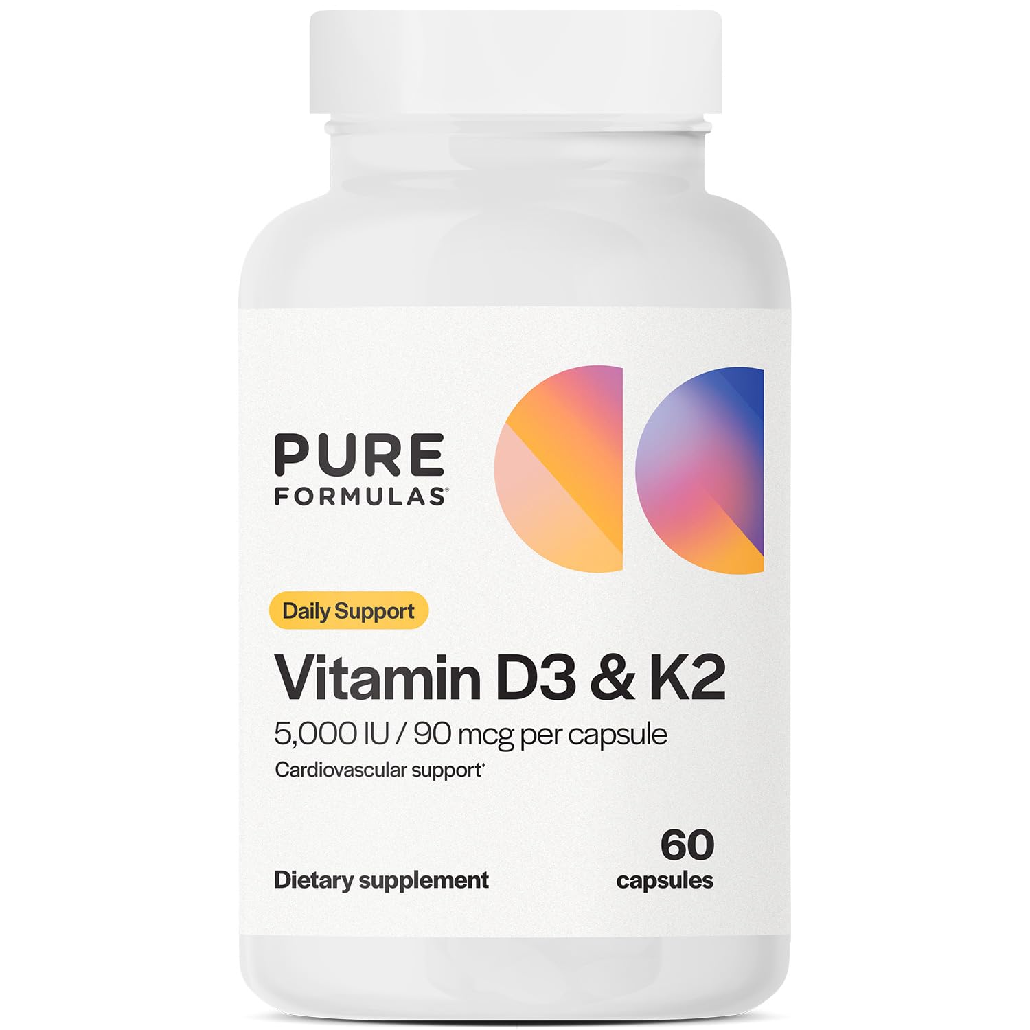 PureFormulas Vitamin D3 K2 Supplement 60 Capsules