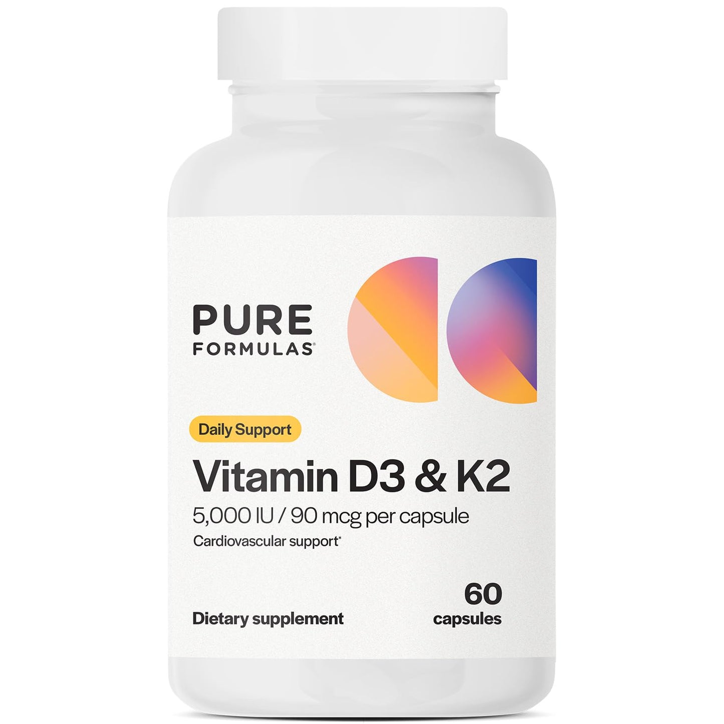 PureFormulas Vitamin D3 K2 Supplement Capsule 60 Capsules