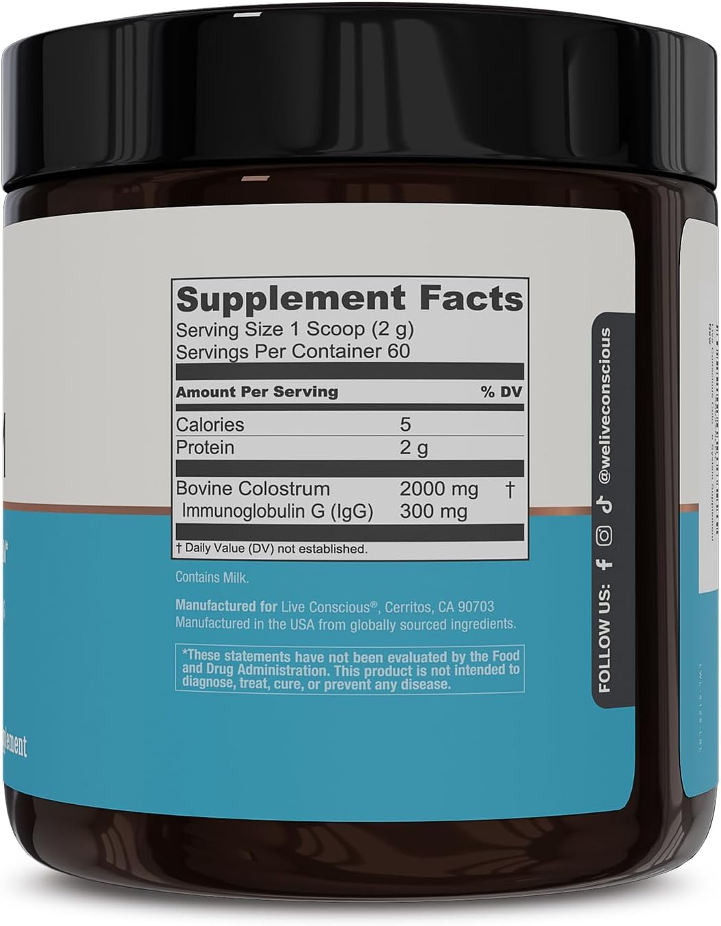 Live Conscious Colostrum Powder 8.64 oz (Pack of 2)