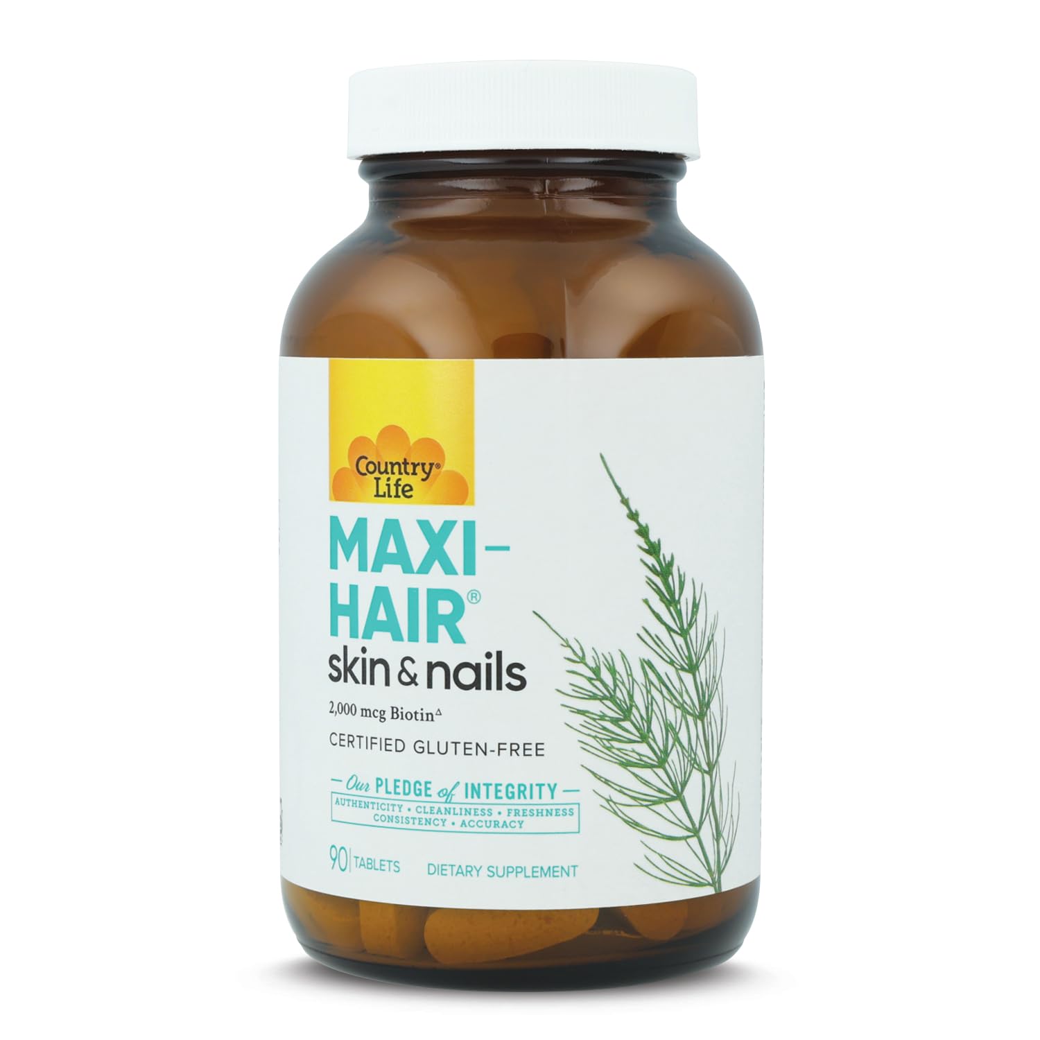 Country Life Maxi-Hair-Skin & Nails 2,000 mcg Biotin 90 Capsules