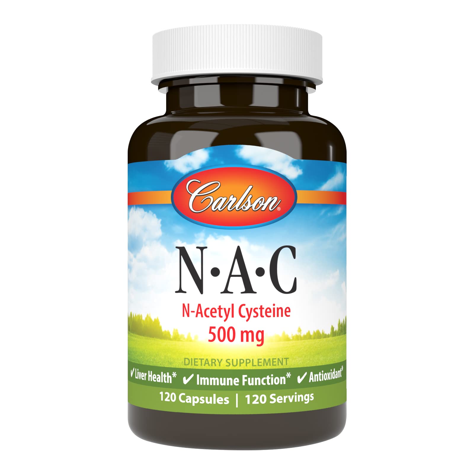 Carlson N-Acetyl Cysteine 500 mg Capsules, 120 Count