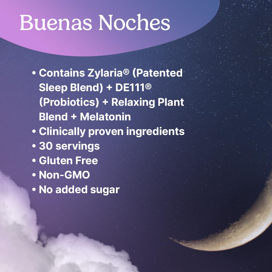 Santo Remedio Buenas Noches Sleep Support with Zylaria, Melatonin & DE111 Probiotics – Digestive & Nighttime Support, 60 Capsules