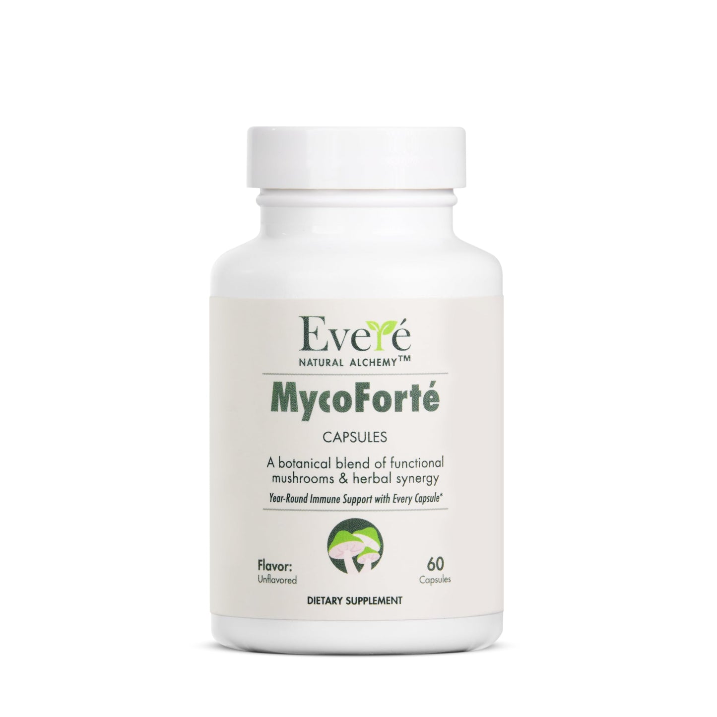 The EverÉ Natural Alchemy MycoForté Mushroom Immune Support Capsules, 60 Count