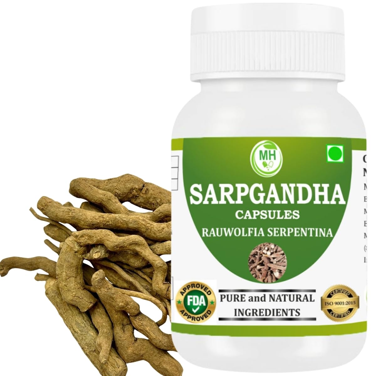 Generic Rauwolfia Serpentina (Sarpgandha) Capsules, 60 Count