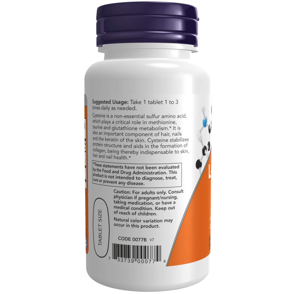 NOW Foods L-Cysteine 500 mg Tablets, 200 Tablets