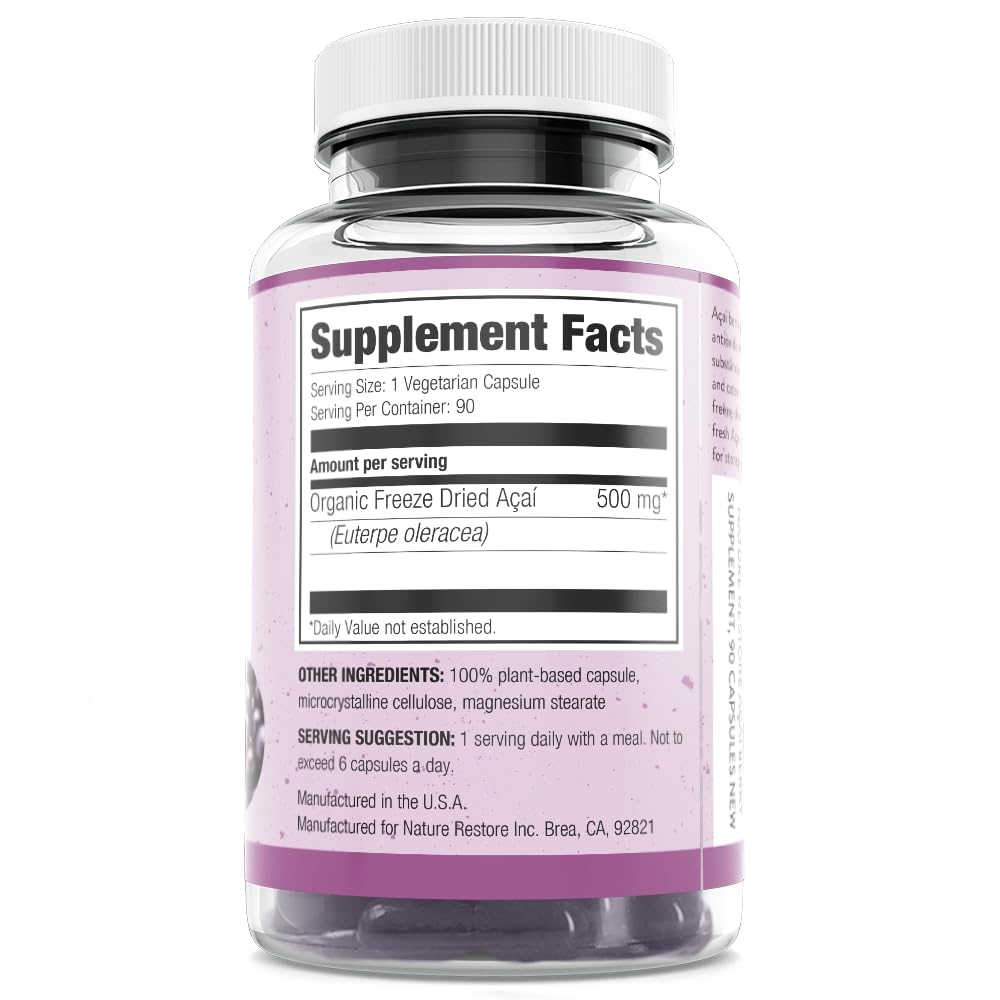 Nature Restore Organic Acai Berry Capsule, 90 Count